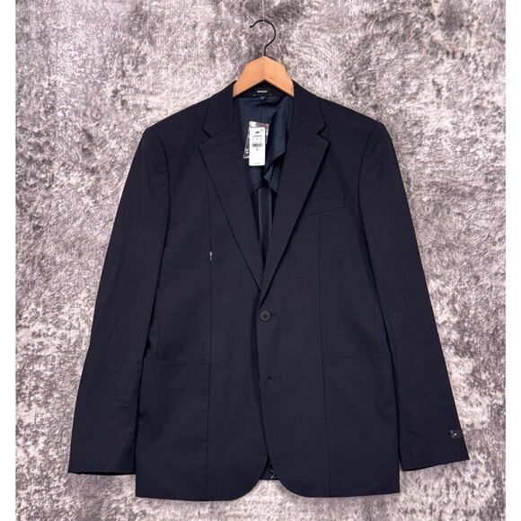 New Express Blazer 40 L Mens Everyday Performance Luxe Blue Sport Coat Jacket - Picture 1 of 10